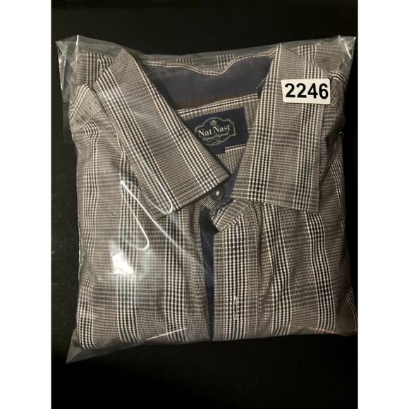 Nat Nast Luxury Original Shirt Men's XL Brown Plaid Elbow Patch Dress Preppy - Picture 10 of 10